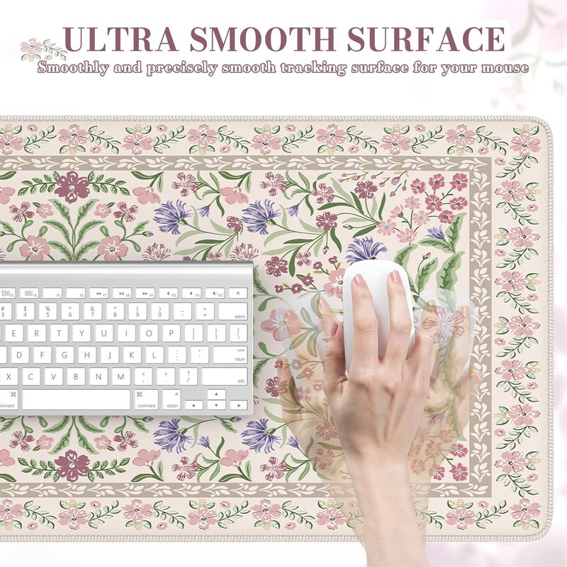 iCasso Desk Mat for Keyboard and Mouse, Large Mouse Pad, Desk Pad Mat, Anti-Slip Big Mousepad with Stitched Edges for Computer Desktop(Purple) - Image 3
